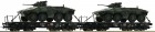 67110 Roco Set of 2 Heavy duty Flat cars loaded with scout tanks type Lynx of the German Army.